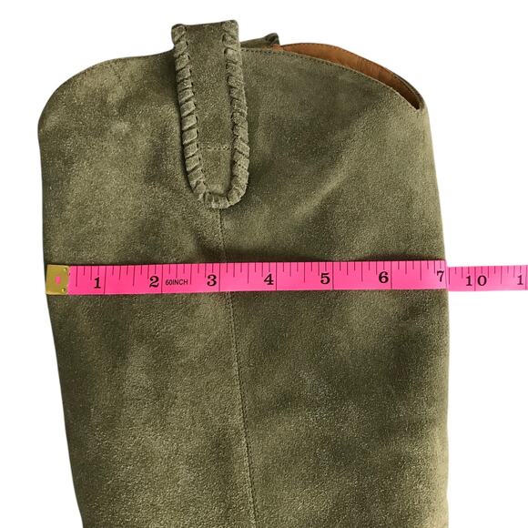 Isabel Marant Denvee Boots Wns 10 beige/Green Suede Tall Cool Girl Western - Picture 12 of 13